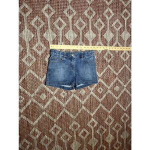 Mini Boden Little Girl Blue Denim Shorts with Heart Pockets Size 11